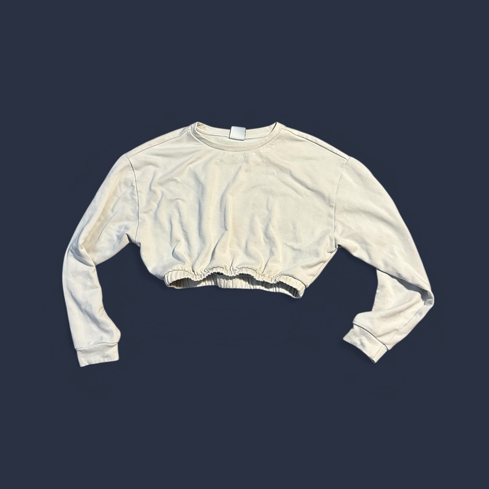 Gymshark Cropped Crew Sweatshirt - Off-White